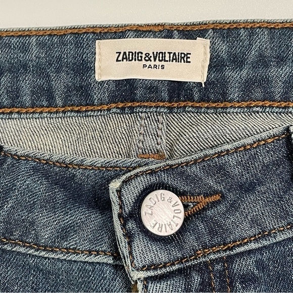 Zadig & Voltaire Eva Use Studded Pocket Distressed Slim Fit Jeans 28 - Picture 14 of 16